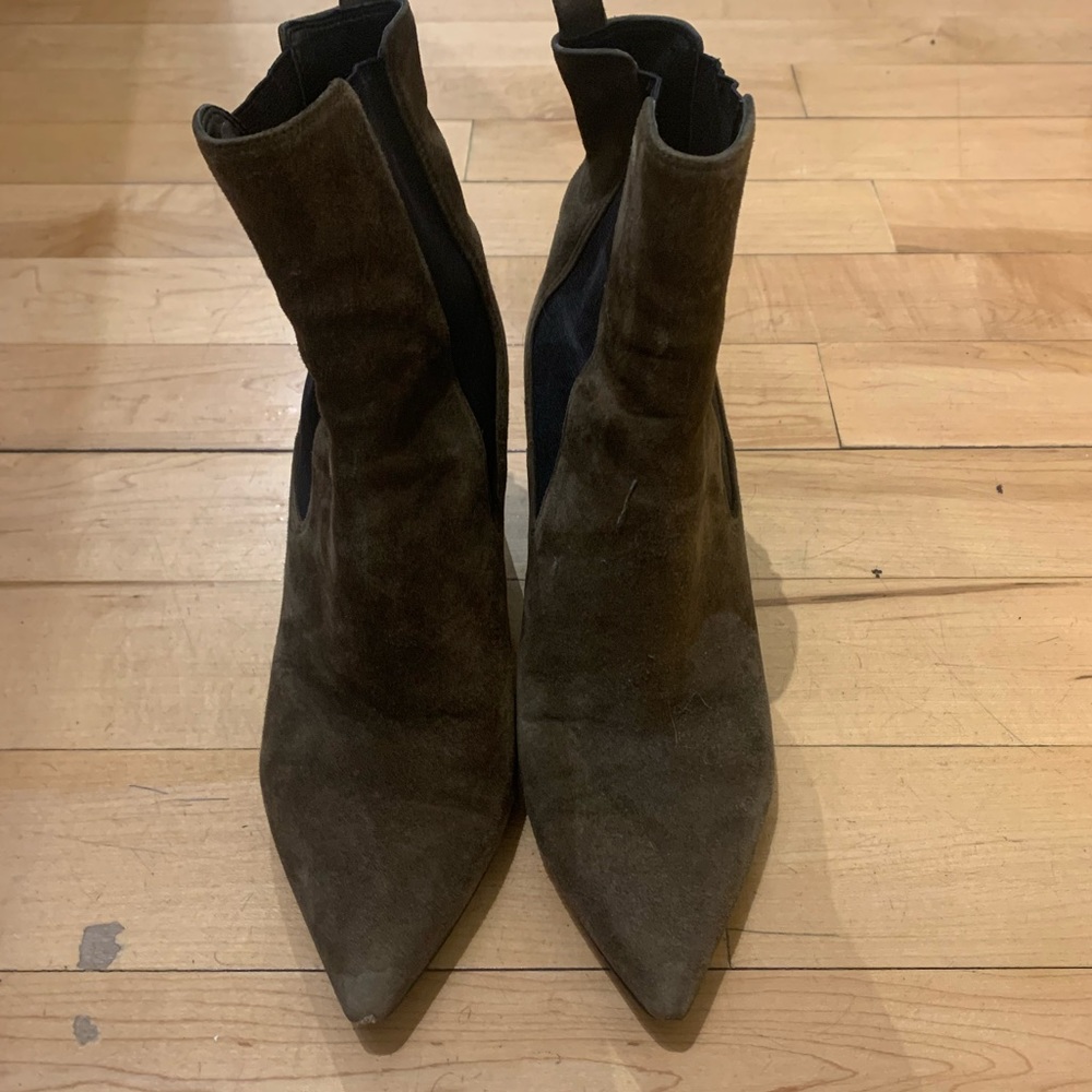 Marc Fisher Suede Olive Booties